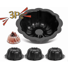 Mini ryhovaná forma na tortu, uhlíková oceľ, 4,5 palca, 3 kusy