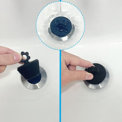 Drain Plug with Flower Design, Spiral Seal for Kitchen & Bathroom 1