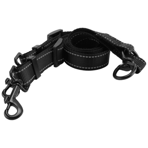 Double Dog Leash Coupler for Large Dogs Adjustable Nylon Splitter Tangle Free Walking 2