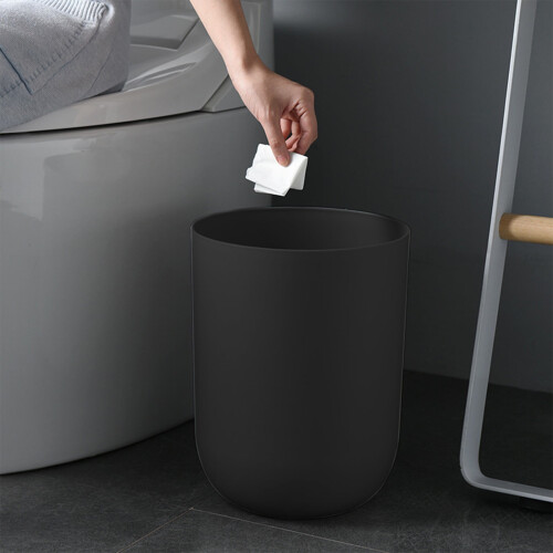 10L Round Slim Plastic Trash Can for Bathroom