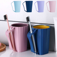 Gobelet à brosse à dents bleu foncé avec poignée, 1 pièce