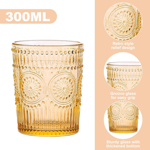 300ml Vintage Solsikke Glas Drikkekop 2
