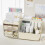 Desk Organizer with 2 Drawers and 8 Compartments Yellow 2