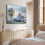Tablou pe pânză cu camion albastru și design rustic, 30x45 cm 4