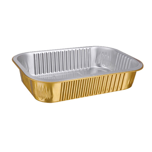Wofeyda rectangular deep gold aluminum foil pans with lids 2