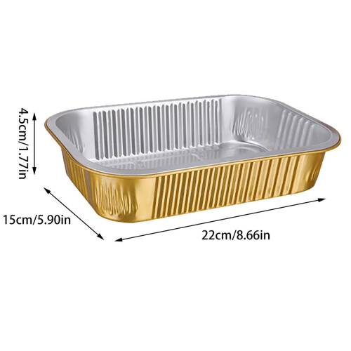 Wofeyda rectangular deep gold aluminum foil pans with lids 1
