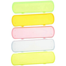 5PCS Portable Candy Color Toothbrush Toothpaste Storage Case PP Transparent Holder for Travel Camping (Yellow, Green, Blue, Orange)