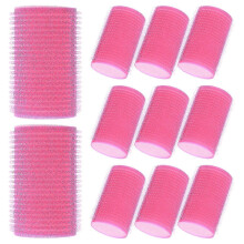12 Pcs Self Adhesive Sponge Hair Curlers, 6 Rosy 6 Blue, Hairdressing Styling Rollers for Women