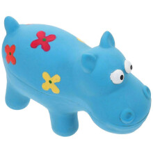 Hippo Shaped Squeaky Dog Chewing Toy Molar Teething Plaything Funny Pet Toy
