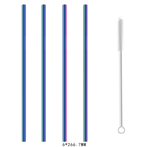 4er-Pack Edelstahl-Trinkhalme, 26,7 cm 1