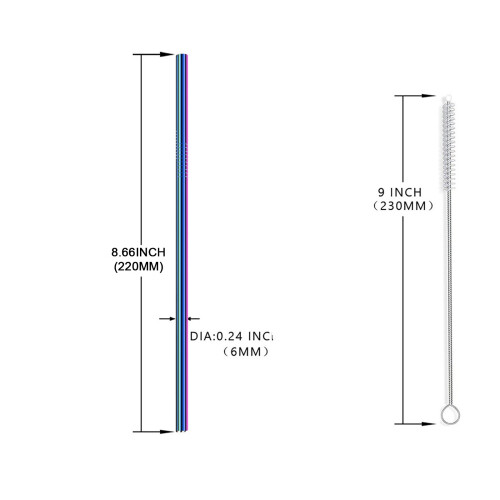 4er-Pack Edelstahl-Trinkhalme, 26,7 cm 2