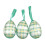 3 uova di Pasqua in plastica verde per dipingere e appendere 2