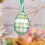 3 uova di Pasqua in plastica verde per dipingere e appendere 5