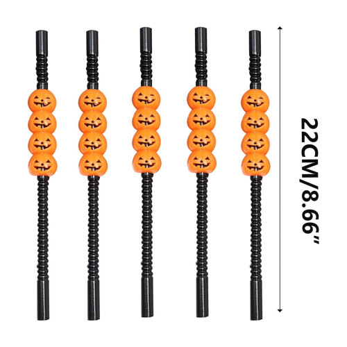 Halloween-Kürbis-Strohhalme, 5er-Pack 1