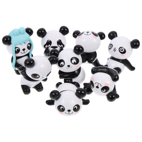 Mini decorazioni per torte a forma di panda in PVC (8 pezzi) 2