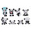 Mini decorazioni per torte a forma di panda in PVC (8 pezzi) 4