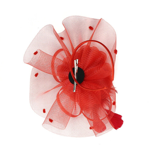 Fascia per capelli quadrata in rete rossa da donna – 30 cm 1