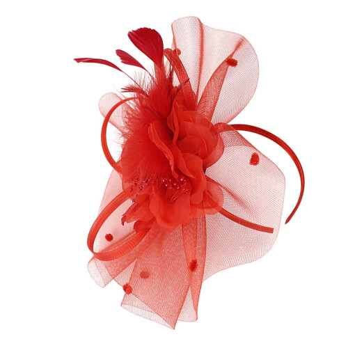 Fascia per capelli quadrata in rete rossa da donna – 30 cm 2
