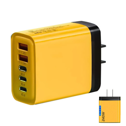 240W GaN USB-C-lader med 3PD- og 2 USB-A-porter