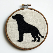 Black Labrador Punch Needle Kit – 20x20cm Beginner