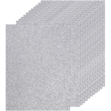 Cartulina plateada con purpurina, 8,5 x 11 pulgadas, 250 g/m², 27 hojas.