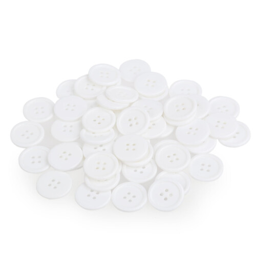50pcs White Mushroom Resin Sewing Buttons