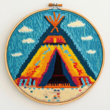 Punch Needle Kit with Pattern & Hoop – 20x20cm,