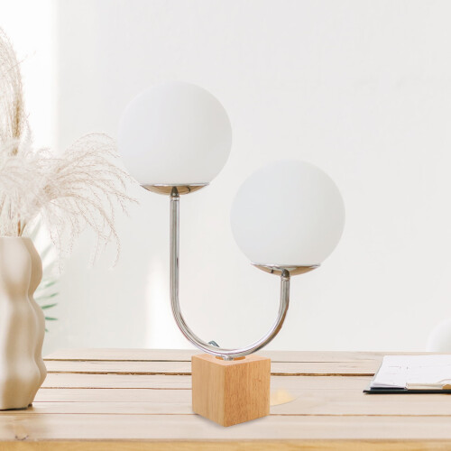 Bordlampe i tre, E27, 1 stk. 2