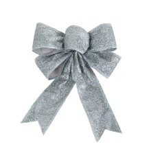 Julrosor i sammetglitter i silver, 10 st 15,5 x 21,6 cm