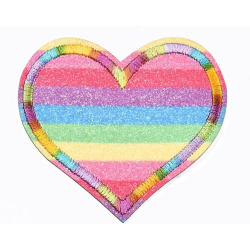 10 toppe termoadesive a forma di cuore colorate