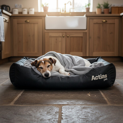 Actiaspet Black Waterproof Dog Crate Bed Medium 1