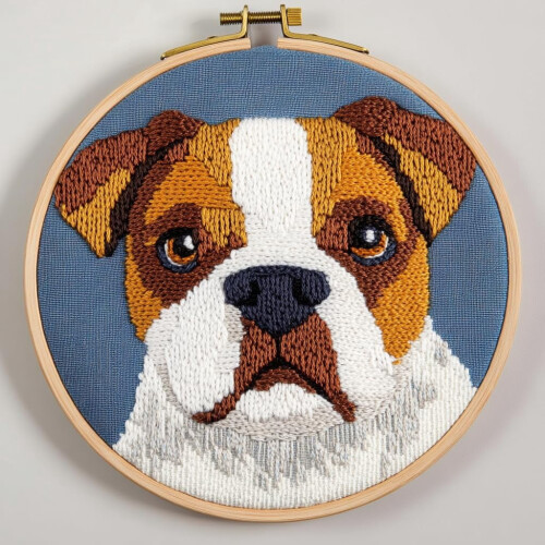 Punch Needle Kit Boxer Dog – Beginner Embroidery Set with