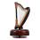 Harpformad speldosa – Brun vintagedesign, 17,5 cm 3