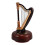 Harpformad speldosa – Brun vintagedesign, 17,5 cm 4