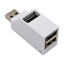 Adaptador concentrador USB 2.0 de 3 puertos para portátil, coche y tableta.