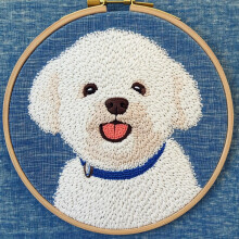 Punch Needle Kit Bichon Frise Dog – Beginner Embroidery