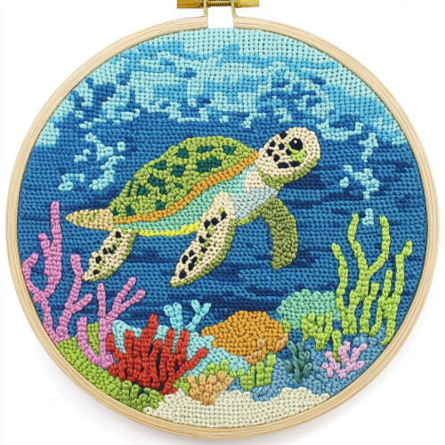Punch Needle Kit Sea Turtle Design for Beginners