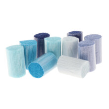 Vorgeschnittenes Garn zum Teppichknüpfen, Blau, 10 Rollen