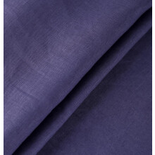 Material textil 100% in, albastru închis, lățime 140 cm