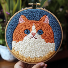 Punch Needle Kit Persian Cat Design – Beginner Embroidery