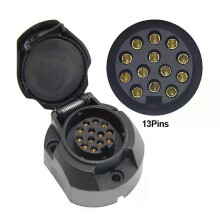 13 Pin Euro Plastic Trailer Socket Car Accessories Caravans 13 Pole Tow Bar Towing Socket Plug 12V Electrical Connector Adapter