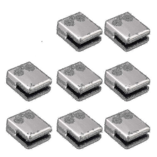 Square Glass Clamp 8 Pack Stainless Steel Flat Back Bracket V