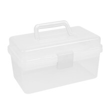 Pojemnik plastikowy do przechowywania rękodzieła z tacką i uchwytem 1 szt.