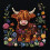 Punch Needle Kit Highland Cow Design 20x20cm 1