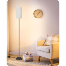 Luminária de chão moderna com interruptor de pé, preta e bege, 164 cm (64,6 polegadas)