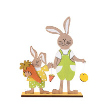 Schreibtischornament aus Holz: Hase & Karotte, 22,6 cm