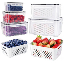 Paquete de 5 recipientes herméticos para fruta con colador extraíble