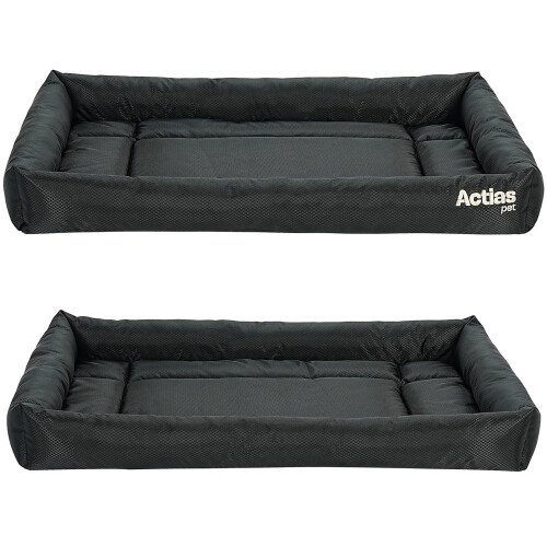 Actiaspet Black Waterproof Dog Crate Bed Large