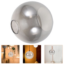 Abajur lampă sferă de sticlă, gri deschis, 15 cm