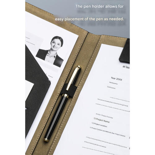 Professional Magnetic A4 Folders PU Cover For Document-Blue 2